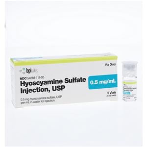 Hyoscyamine Sulfate Injection 0.5mg/mL SDV 1mL 5/Bx