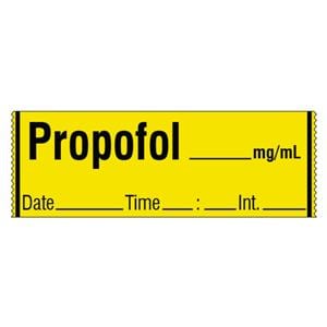 Tape Label Propofol Yellow/Black 1/2x500" 1/Rl