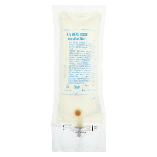 IV Solution Solution Dextrose 5% 1000mL Bag Bag Ea