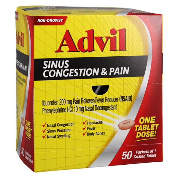 Advil Sinus Congestion & Pain Oral Tablets 200/10mg 50/Bx, 24 BX/CA