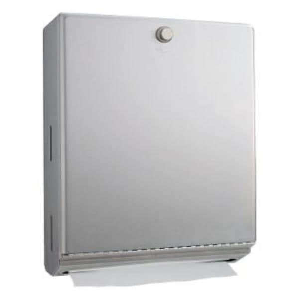 Classic Series Paper Towel Dispenser Satin Finish SS w/ Piano-Hinge Ea