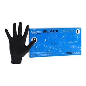 StarMed Nitrile Exam Gloves Large Black Non-Sterile