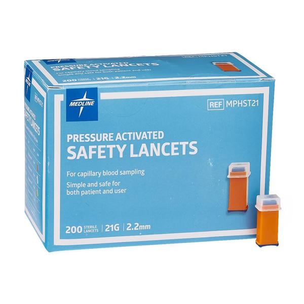 Blood Collection Lancet 21gx2.2mm Safety Automatic Needle Retraction 2000/Ca