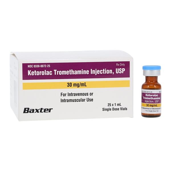 Ketorolac Tromethamine IM/IV Injection 30mg/mL SDV 1mL 25/Bx