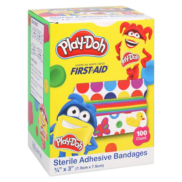 Stat Strip Adhesive Bandage Plastic 3/4x3" Play-Doh Sterile 100/Bx, 12 BX/CA