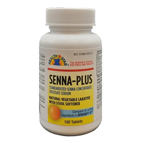 Docusate Sodium Senna Tablets 50/8.6mg 100/Bt