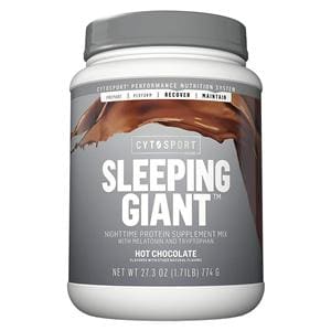 CytoSport SleepingGiant Splmnt Powder Nght Tm Prtn Hot Chocolate 27.3oz Tub 2/Ca