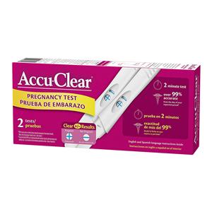 Accu-Clear hCG Pregnancy Test 2 Count 2 Count 2-Minute Results Ea