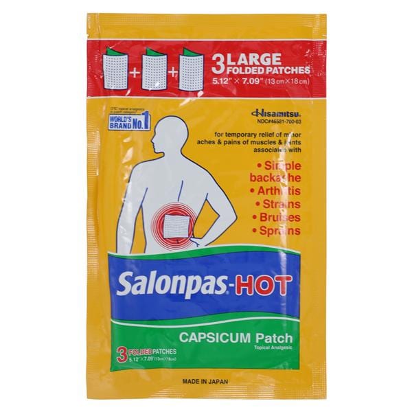 Salonpas Hot Patch 3/Pk, 144 PK/CA