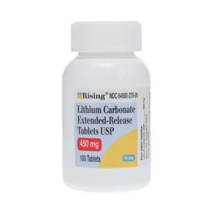 Lithium Carbonate Extended-Release Tablets 450mg Bottle 100/Bt