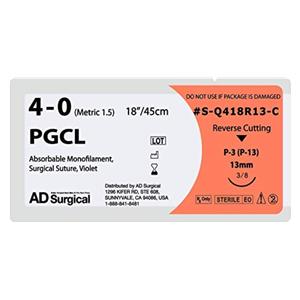 Unify Suture 4-0 18" Poliglecaprone Monofilament P-3 Violet 12/Bx