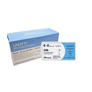 Unify Suture 6-0 18" Silk Braid P-13 Black 12/Bx