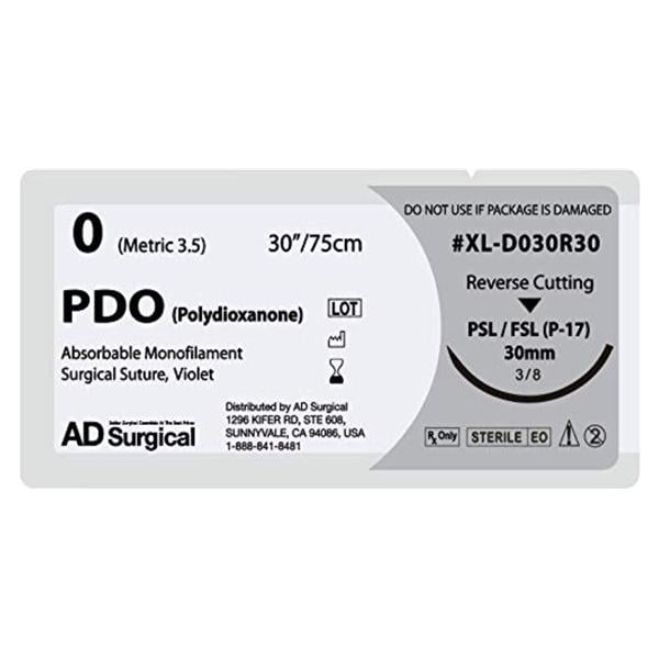 Unify Suture 0 30" Polydioxanone Monofilament PSL/FSL Violet 12/Bx