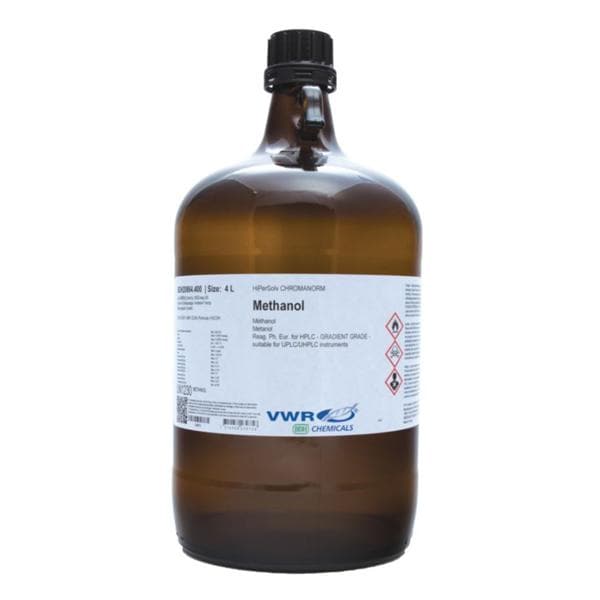BDH Chromanorm Methanol Reagent High Purity Solvent >/= 99.8% 4L AmbrGls 4/Ca