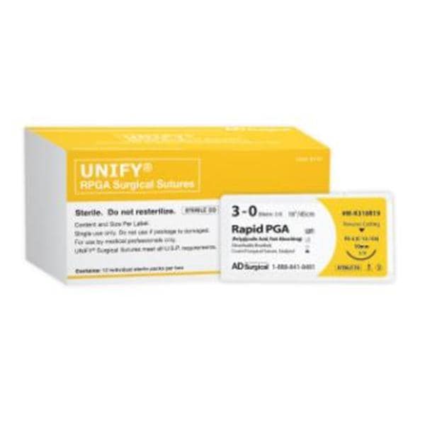 Unify Suture 4-0 18" Rapid Polyglycolic Acid Braid PS-2 / FS-2 Undyed 12/Bx
