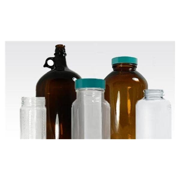 Qorpak Round Bottle HDPE Natural 9.9" H 3840mL 4/Ca