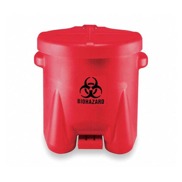 Biohazard Waste Container 18x22x18" Red Polyethylene Ea