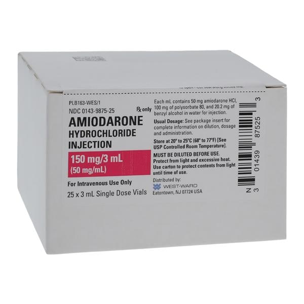 Amiodarone HCl Injection 50mg/mL SDV 3mL 25/Bx