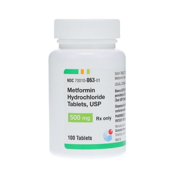 Metformin HCl Tablets 500mg Bottle 100/Bt