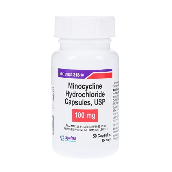 Minocycline HCl Capsules 100mg Bottle 50/Bt