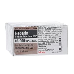 Heparin Sodium Injection 10,000U/mL SDV 1mL 25/Bx