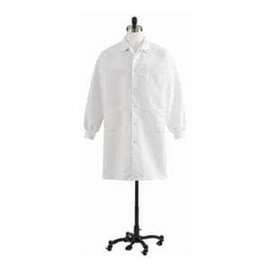 Lab Coat 3 Pockets Long Sleeves 24 in x 42 in Small White Unisex Ea