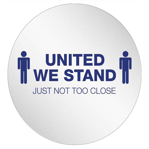 United We Stand Just Not Too Close Floor Sticker Clear/Blue