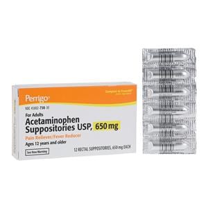 Acetaminophen Pain Reliever/Fever Reducer Suppository 650mg 12/Bx