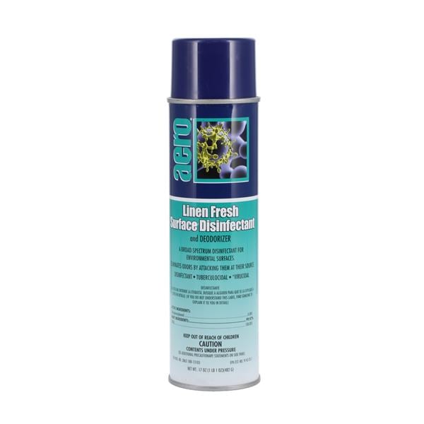 Disinfectant & Deodorizer Surface Liquid Aero Aerosol Can Linen Fresh 17 oz Ea, 12 EA/CA