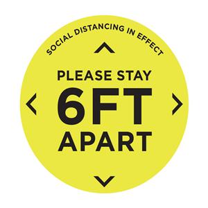 Social Distancing Floor Decal 6/Pk