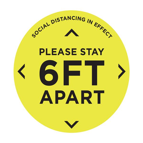 Social Distancing Floor Decal 6/Pk