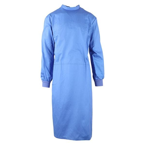 Isolation Gown Spunbonded Polypropylene Adult Large Blue Reusable Ea