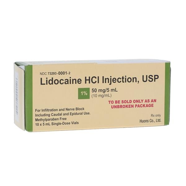 Lidocaine HCl Injection 1% Preservative Free SDV 5mL 10/Bx
