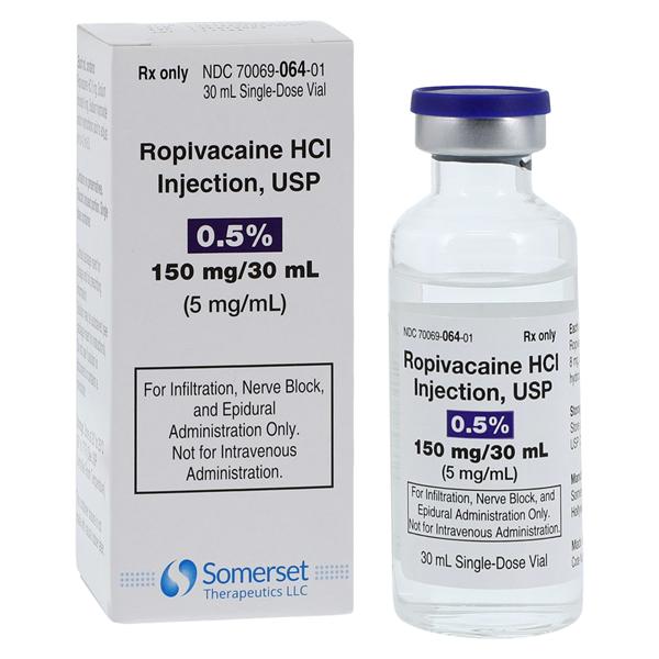 Ropivacaine HCl Injection 0.5% 5mg/mL Preservative Free SDV 30mL 30mL/Vl