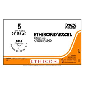 Ethibond Excel Suture 5 30" Polyester Braid MO-4 Green 12/Bx