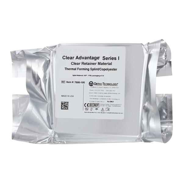 Clear Advantage Series I Retainer / Splint Material Clear Sqr 5"x5" .030 50/Pk