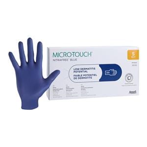 Micro-Touch NitraFree Nitrile Exam Gloves Small Blue Non-Sterile, 10 BX/CA