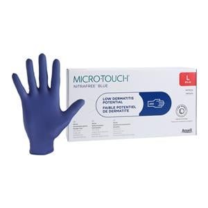 Micro-Touch NitraFree Nitrile Exam Gloves Large Blue Non-Sterile