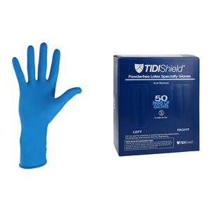 TidiShield Latex Exam Gloves Large Blue Non-Sterile, 10 BX/CA