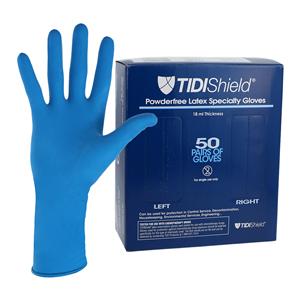TidiShield Latex Exam Gloves X-Large Blue Non-Sterile, 10 BX/CA