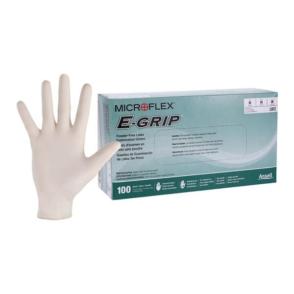 E-Grip Exam Gloves Medium Natural Non-Sterile