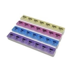 Pill Organizer 9.25x5.75x1.25" Multi-Colored Ea