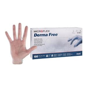 Derma Free Vinyl Exam Gloves Large Clear Non-Sterile, 10 BX/CA