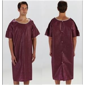 Exam Gown 30 in x 46 in Maroon Large Non Woven Disposable 30/Ca