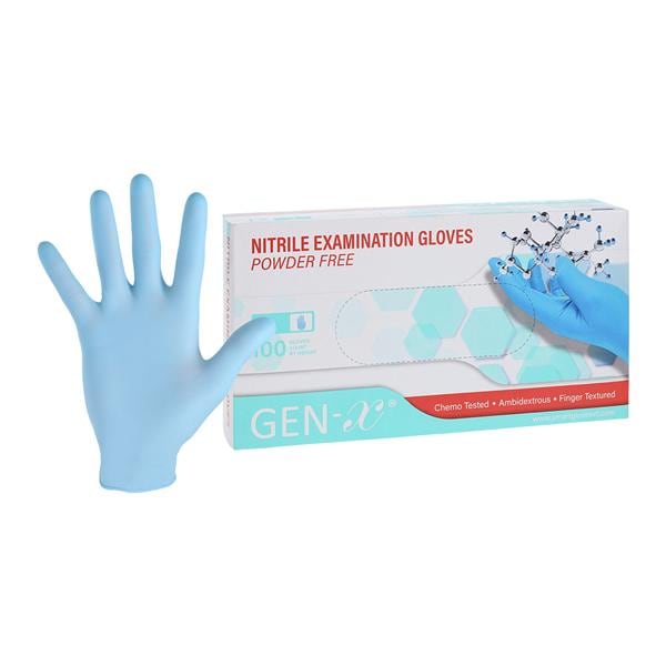 GEN-X Nitrile Exam Gloves Large Ice Blue Non-Sterile