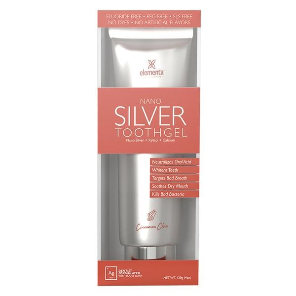 Elementa Nano Silver Gel Toothpaste Adult 4 oz Cinnamon Clove 4oz/Bt