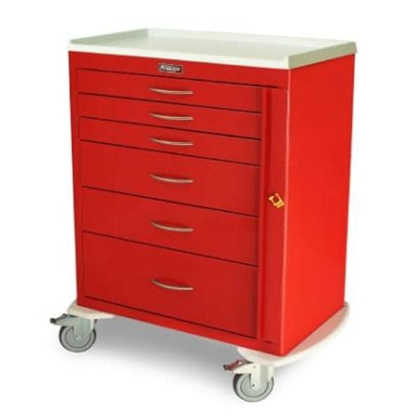 M-Series Cart Emergency Crash 22x36.75x43.75" 5" Caster (6) Drawer Brkwy Lk Ea