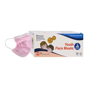 Dynarex Mask Pink Pediatric 50/Bx, 12 BX/CA