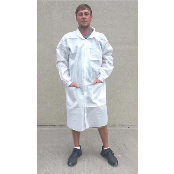 Lab Coat 3 Pockets Long Sleeves 2X Large White Unisex 30/Ca