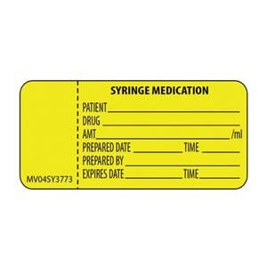 Medvision Medical Label Syr Mdctn Yellow Paper Disposable 2-1/4x1" 420/Rl